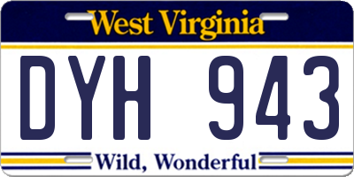 WV license plate DYH943