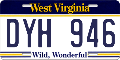 WV license plate DYH946