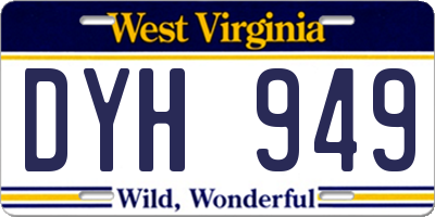WV license plate DYH949