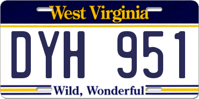 WV license plate DYH951