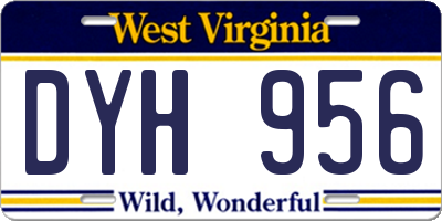 WV license plate DYH956