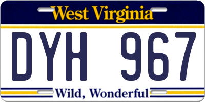 WV license plate DYH967