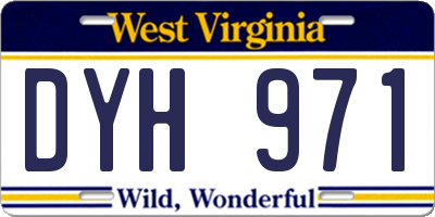 WV license plate DYH971