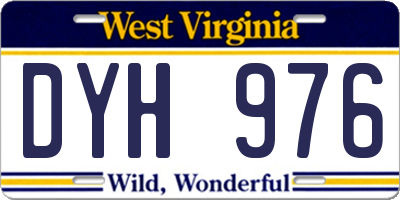 WV license plate DYH976