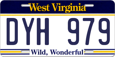 WV license plate DYH979