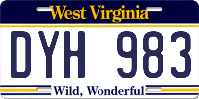 WV license plate DYH983