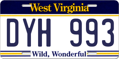 WV license plate DYH993