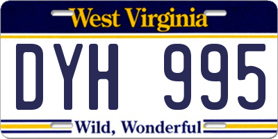 WV license plate DYH995