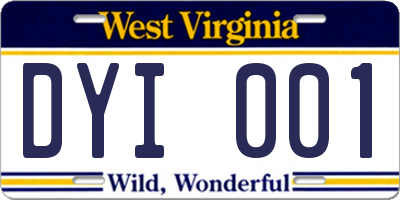 WV license plate DYI001