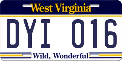 WV license plate DYI016