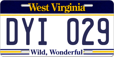 WV license plate DYI029