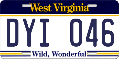 WV license plate DYI046