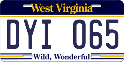 WV license plate DYI065