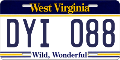 WV license plate DYI088
