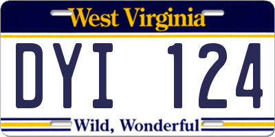 WV license plate DYI124