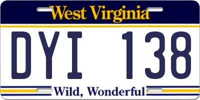 WV license plate DYI138