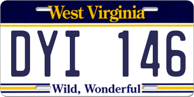 WV license plate DYI146