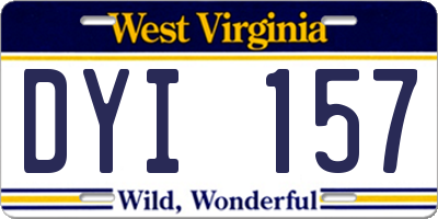 WV license plate DYI157