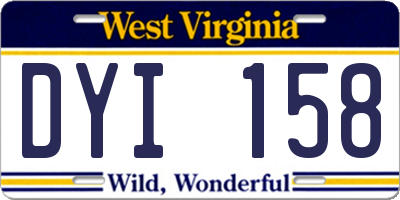 WV license plate DYI158