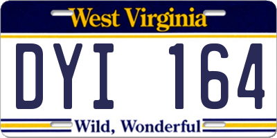WV license plate DYI164