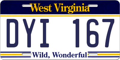WV license plate DYI167