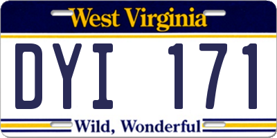 WV license plate DYI171