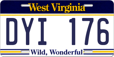 WV license plate DYI176