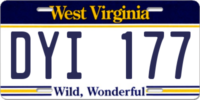 WV license plate DYI177