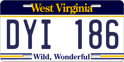 WV license plate DYI186
