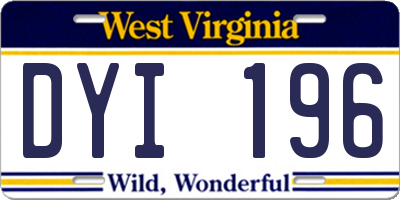 WV license plate DYI196