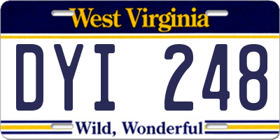 WV license plate DYI248