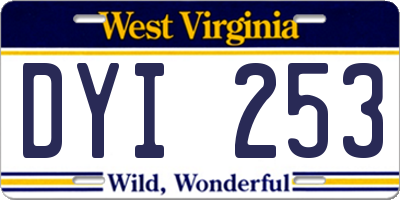 WV license plate DYI253