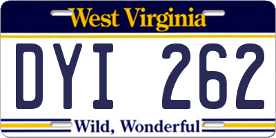 WV license plate DYI262