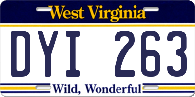 WV license plate DYI263