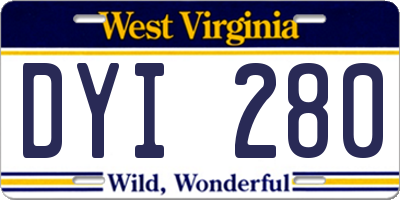 WV license plate DYI280