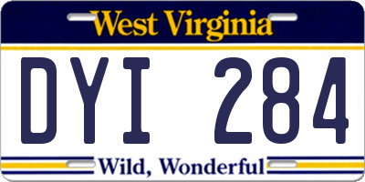 WV license plate DYI284