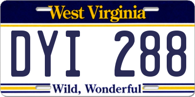 WV license plate DYI288