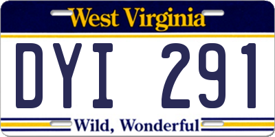 WV license plate DYI291
