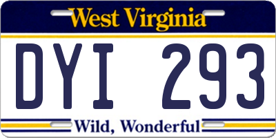 WV license plate DYI293