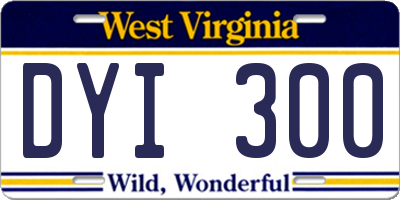 WV license plate DYI300