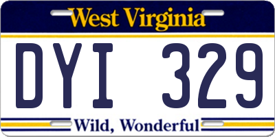 WV license plate DYI329