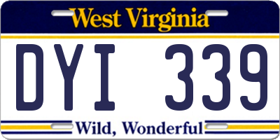 WV license plate DYI339