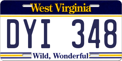 WV license plate DYI348