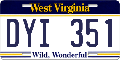 WV license plate DYI351