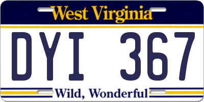 WV license plate DYI367
