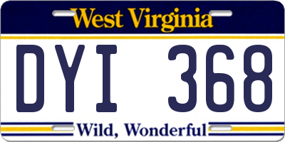 WV license plate DYI368