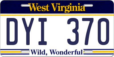 WV license plate DYI370
