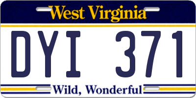 WV license plate DYI371