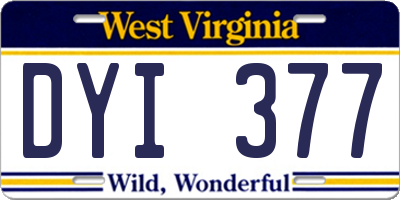 WV license plate DYI377