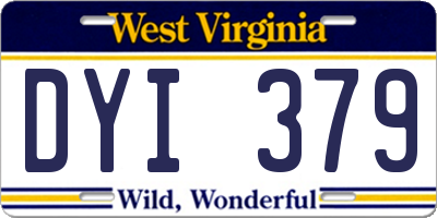 WV license plate DYI379